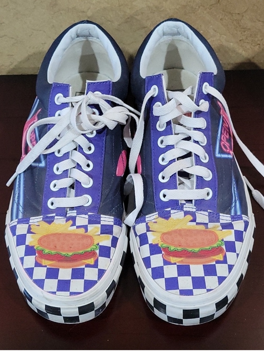 Vans Diner Custom Culture Old School Sneakers Rare Mens Sz 10